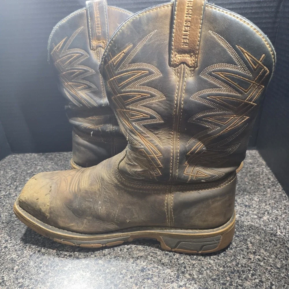 Irish Setter Marshall 83912 Mens 10.5 E2 Steel Toe Pull-On Work Boots Distressed